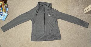 Under Armour Tech Full Zip Women’s Medium Heather Gray High Collar Jacket